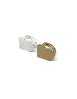 Anello Big Style Elastico SOGGETTO cuore COLORE ALLUMINIO DORATO