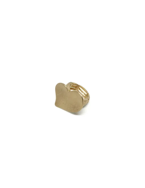 Anello Big Style Elastico SOGGETTO cuore COLORE ALLUMINIO DORATO