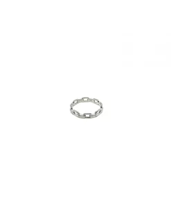 Anello Catena Rettangolare Mini COLORE ARGENTO Bianco MISURA ANELLO 12