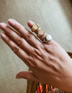 Anello Chevalier Regolabile Tondo COLORE ARGENTO Bianco