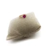 Anello con Zircone a Forma di Cuore Fucsia Argento Rosa