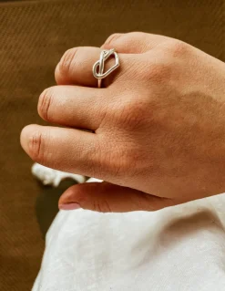 Anello Cuore Annodato COLORE ARGENTO Bianco