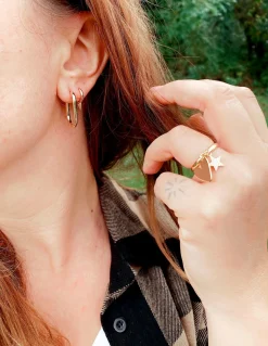 Anello Cuore e Stella di Zirconi COLORE ARGENTO Dorato