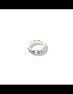 Anello Doppia T e Zirconi COLORE ARGENTO Bianco MISURA ANELLO 12