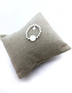 Anello Elastico con Palline e Lettera LETTERA lettera A