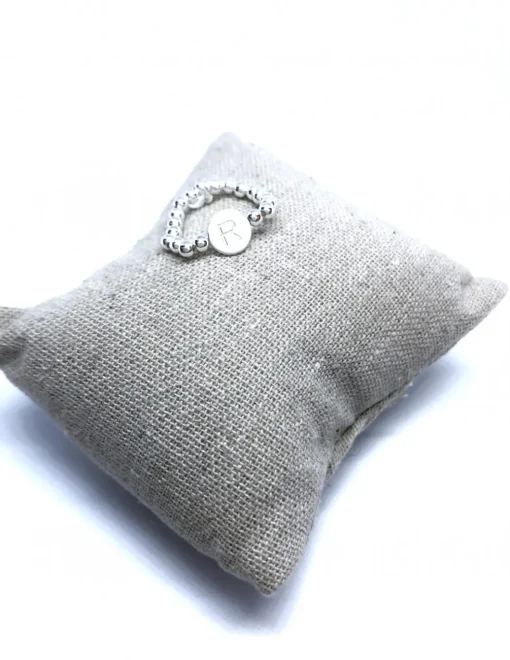 Anello Elastico con Palline e Lettera LETTERA lettera A
