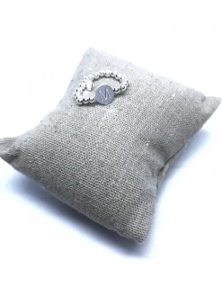 Anello Elastico con Palline e Lettera LETTERA lettera A