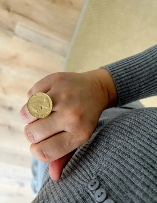 Anello Elastico Moneta COLORE ALLUMINIO DORATO