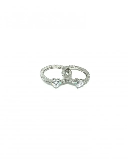 Anello Eternelle e Cuore COLORE ARGENTO Bianco COLORE ZIRCONI zirconi bianchi MISURA ANELLO 10