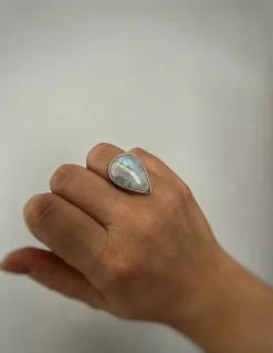 Anello Pietra Luna Goccia Misura 20