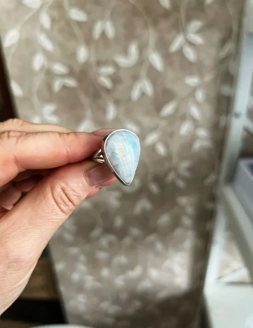 Anello Pietra Luna Goccia Misura 20