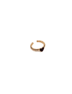Anello Regolabile Cuore e Gambo Lavorato COLORE ZIRCONI zirconi viola