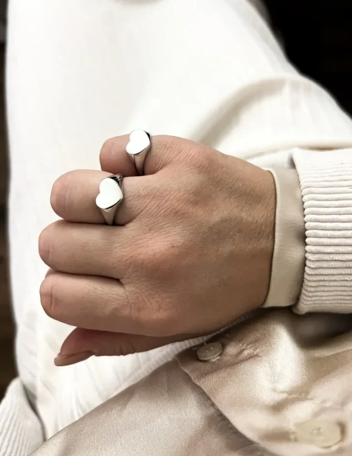 Anello Regolabile Cuore Piatto
