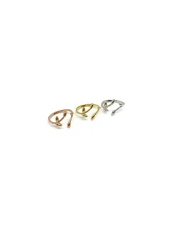 Anello Regolabile Edera COLORE ARGENTO Bianco