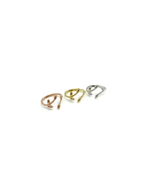 Anello Regolabile Edera COLORE ARGENTO Bianco
