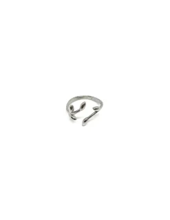 Anello Regolabile Edera COLORE ARGENTO Bianco