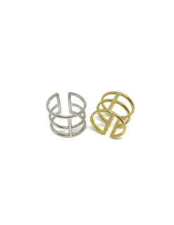 Anello Regolabile Lineal COLORE ARGENTO Bianco