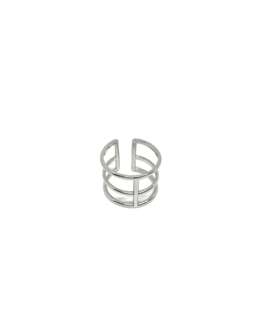 Anello Regolabile Lineal COLORE ARGENTO Bianco