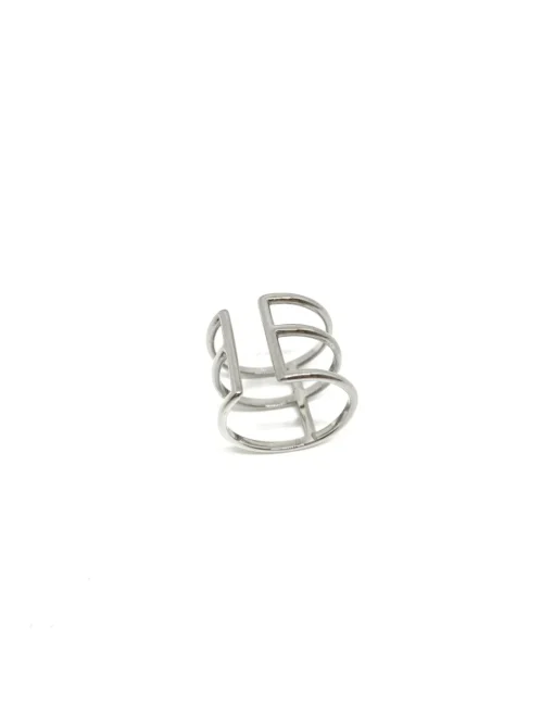 Anello Regolabile Lineal COLORE ARGENTO Bianco