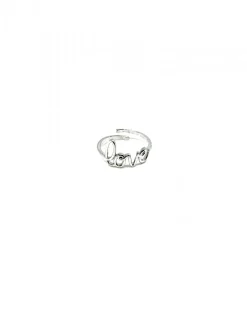 Anello Regolabile Love COLORE ARGENTO Bianco