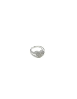 Anello Regolabile Lovely con Zirconi COLORE ARGENTO Bianco MISURA ANELLO M (12-17)