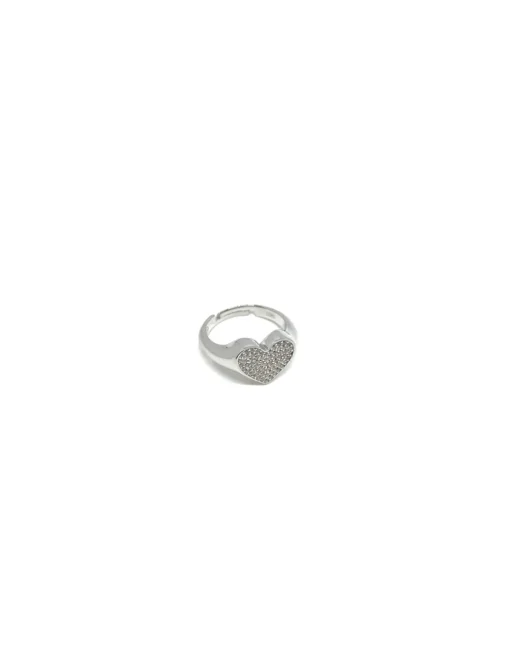 Anello Regolabile Lovely con Zirconi COLORE ARGENTO Bianco MISURA ANELLO M (12-17)