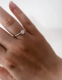 Anello Regolabile Nodo COLORE ARGENTO Bianco