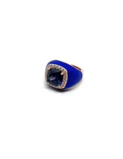 Anello Regolabile Smaltato Big COLORE SMALTO blu