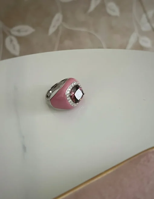 Anello Regolabile Smaltato Big COLORE SMALTO ROSA ANTICO