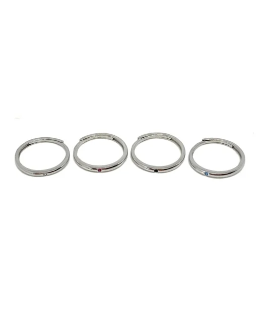 Anello Regolabile Sottile con Punto Luce COLORE ZIRCONI zirconi rosa