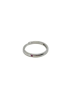 Anello Regolabile Sottile con Punto Luce COLORE ZIRCONI zirconi rosa