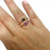 Anello Regolabile Stella e Gambo Lavorato COLORE ZIRCONI zirconi viola
