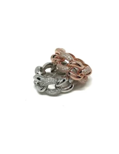 Anello Rigido Groumette Tuttogiro con Zirconi COLORE ARGENTO Bianco MISURA ANELLO 14