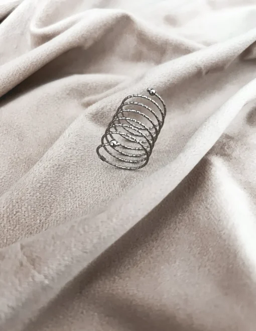 Anello Spirale COLORE ARGENTO Bianco MISURA ANELLO 14