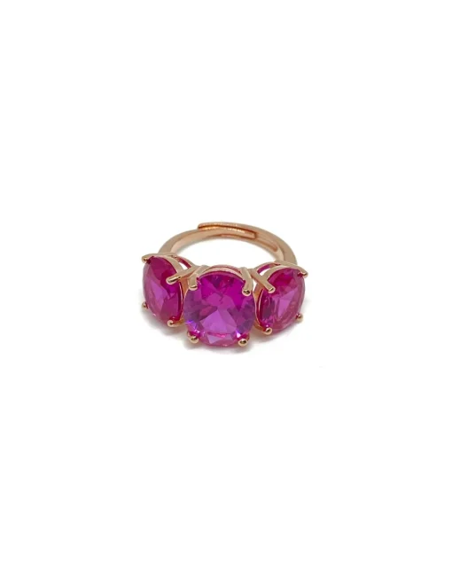 Anello Trilogy Luxury Ovale Fucsia