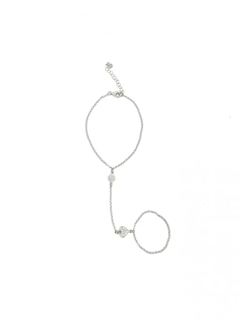 Baciamano Con Cuore COLORE ARGENTO Bianco