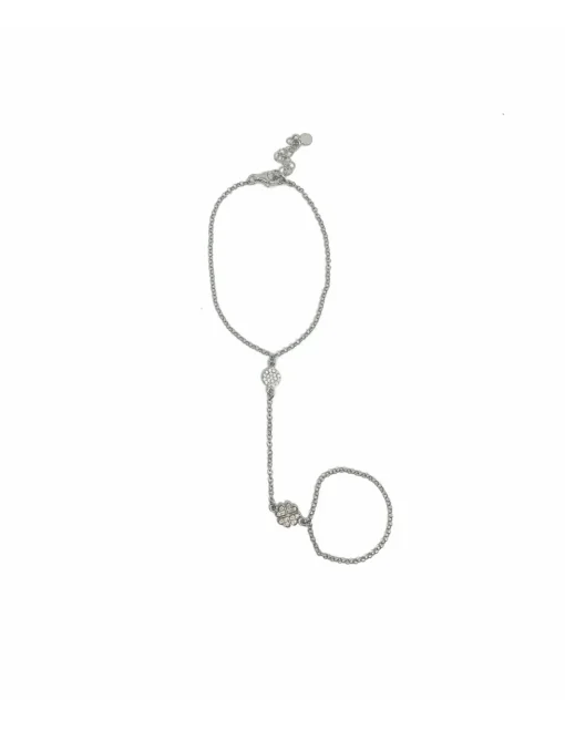 Baciamano Con Quadrifoglio Piccolo COLORE ARGENTO Bianco