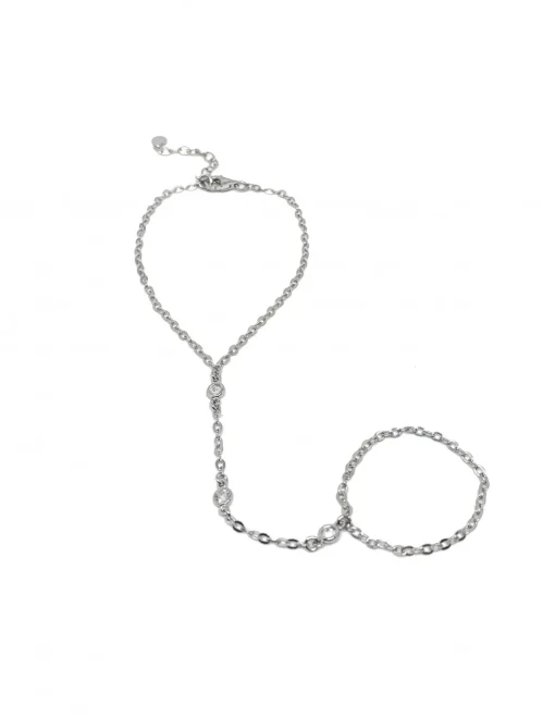 Baciamano Con Zirconi COLORE ARGENTO Bianco