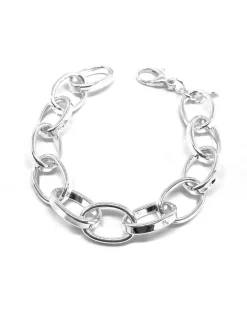 Bracciale a Catena Charme COLORE ARGENTO Bianco CIRCONFERENZA POLSO 17 cm