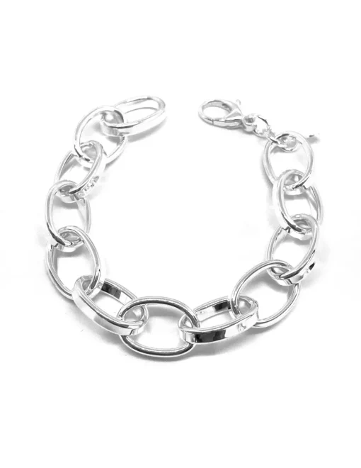 Bracciale a Catena Charme COLORE ARGENTO Bianco CIRCONFERENZA POLSO 17 cm