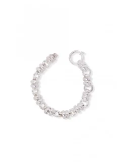 Bracciale a Catena con Nodi COLORE ARGENTO Bianco CIRCONFERENZA POLSO 16 cm GRANDEZZA piccoli