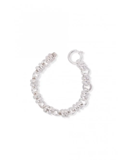 Bracciale a Catena con Nodi COLORE ARGENTO Bianco CIRCONFERENZA POLSO 16 cm GRANDEZZA piccoli