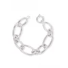Bracciale a Catena Grande COLORE ARGENTO Bianco CIRCONFERENZA POLSO 16 - 17 cm