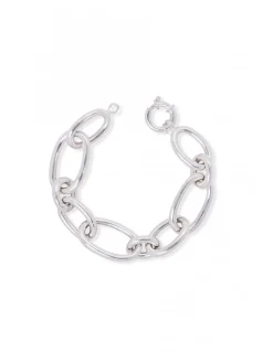Bracciale a Catena Grande COLORE ARGENTO Bianco CIRCONFERENZA POLSO 16 - 17 cm