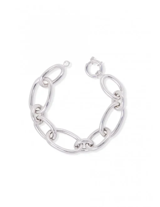 Bracciale a Catena Grande COLORE ARGENTO Bianco CIRCONFERENZA POLSO 16 - 17 cm