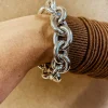 Bracciale a Catena Maglia Media Big COLORE ARGENTO Bianco CIRCONFERENZA POLSO 16 - 17 cm