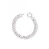 Bracciale a Catena Maglia Media Moschettone Tondo COLORE ARGENTO Bianco CIRCONFERENZA POLSO 16 cm