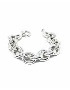 Bracciale a Catena Maglia Media Big COLORE ARGENTO Bianco CIRCONFERENZA POLSO 16 - 17 cm