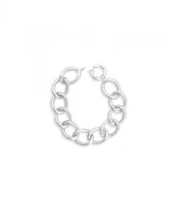 Bracciale a Catena Maglia Lavorata COLORE ARGENTO Bianco CIRCONFERENZA POLSO 16 cm