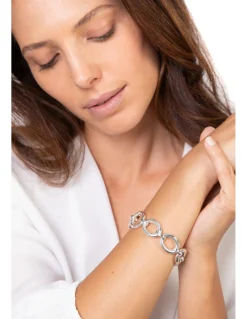 Bracciale a Catena Ovale COLORE ARGENTO Bianco CIRCONFERENZA POLSO 17 cm